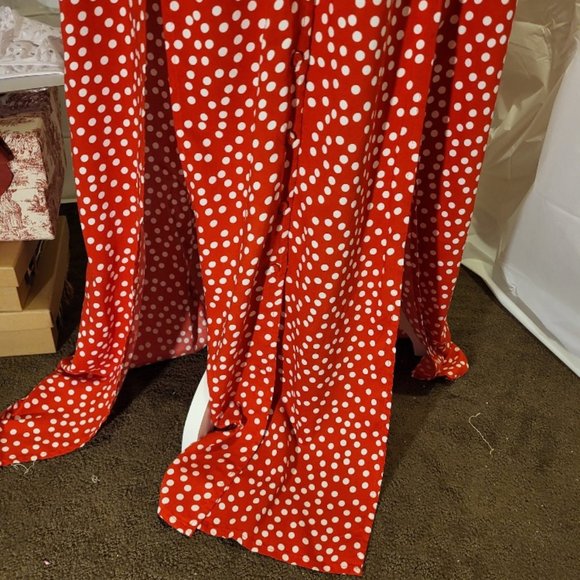 💋❤️Miss Selfridge Red & White Dot Button Down Maxi Dress Size 8 - Picture 7 of 12